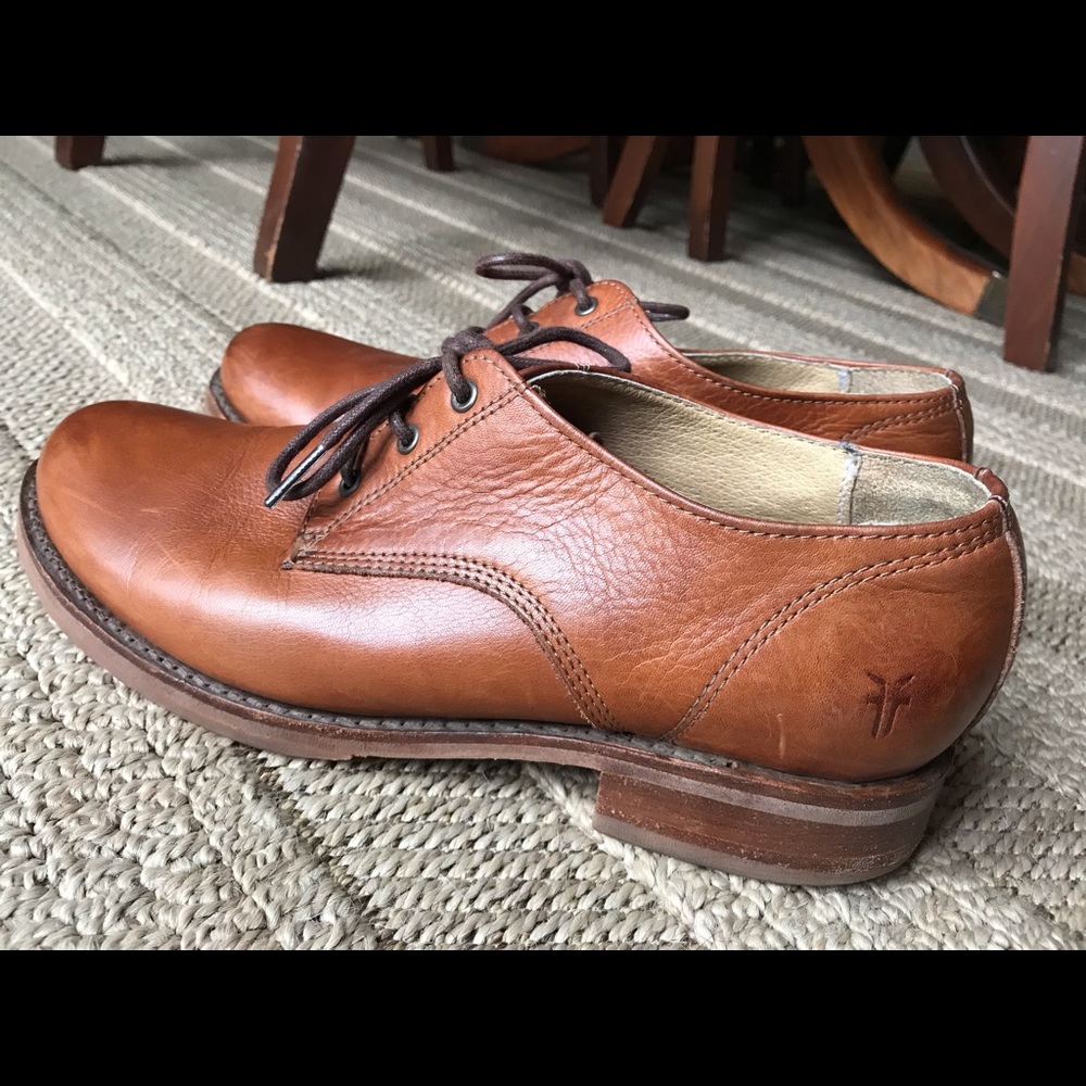 Frye Chestnut Leather Oxford Shoes EUC